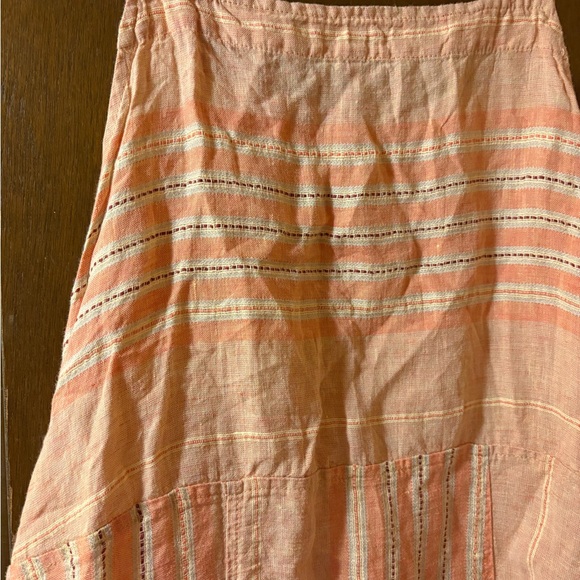 Flax orange stripe linen midi dress - Picture 5 of 5
